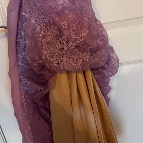 La Femme Beaded Lavender Strapless Prom Gown - Picture 12 of 16